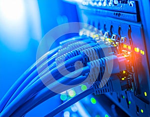 Network Cables Connected to Server