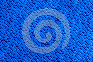 Close-up of blue plastic woven texture, showing detailed horizontal and vertical pattern. Perfect for backgrounds, material design