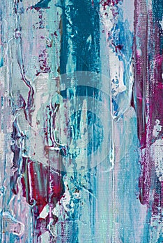 close up of blue and purple brush strokes of