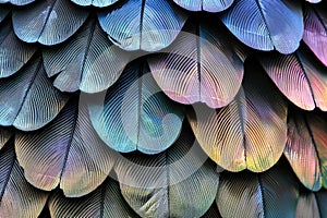 Close up of blue and purple snake or dragon scales background. Abstract pattern of snake skin