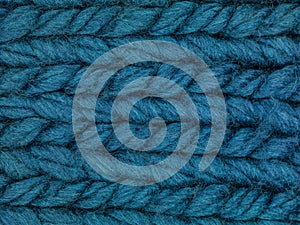 Close up of blue sweeter fabric