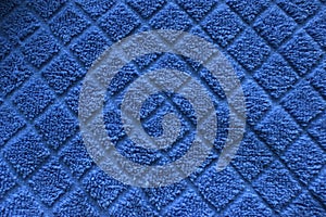 Close up blue terry fabric