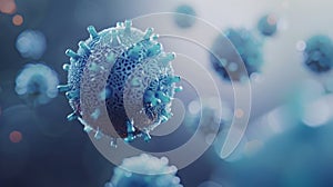 The Microscopic Virus Cells. AI generated