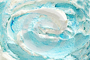 Close Up of Blue and White Swirled Ice Cream