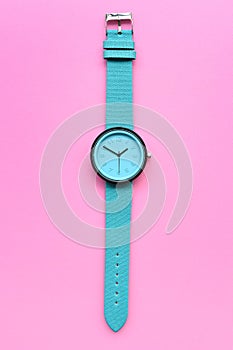 Close up of blue wristwatches