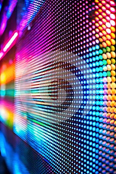 CloseUp LED blurred screen