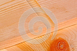 Close-up of a board with a woodworking dado groove photo