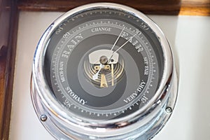 Close-up of boat barometer
