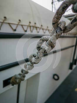 Close up of a boat chain