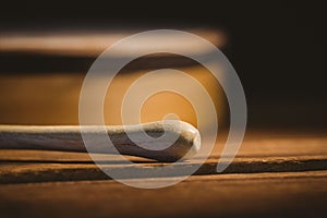 Close-up of bodhran stick