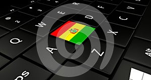 Close up of Bolivia button.