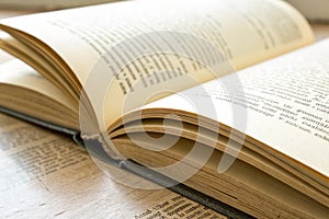 Close up of book pages