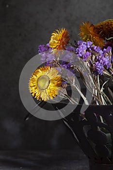 Close up of Bouquet of Flowers in Dark