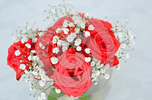 Close up on bouquet of roses photo