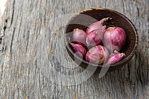 close up of a bowl of shallots