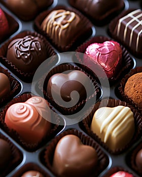 Close Up of a Box of Chocolates