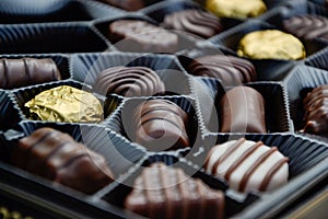 Close up of a box of chocolates