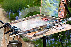 Painters Palette and Easel photo