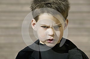 Close Up of a Boy with Attitude