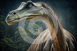 Close Up of Brachiosaurus Dinosaur - Ai Generative