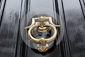 Close up of brass door knocker