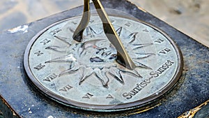 Sundial in the Summer sun.