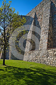 Bratislava castle view on ramparts close up