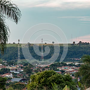 Close-up of Brazilian city CassilÃ¢ndia in the morning