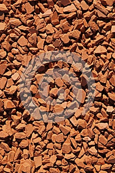 Close-up of a brick background looted from a mineral mulch