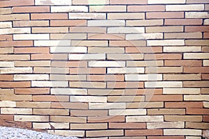 Brick texture decorative on concrete wall with seamless patterns white brown vintage background