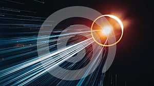 A close up of a bright light in the sky, AI