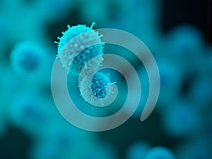 Close up of bright microscopic bacteria botulinum