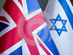 Close-up of the British and Israeli flags.