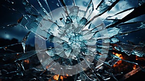 A close up of a broken glass. Generative AI.