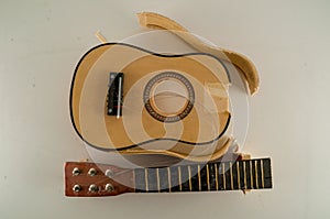 Close-up of Broken Guitar