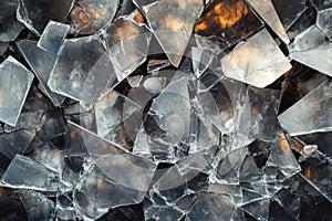 Shattered mirror pieces in dramatic break moment