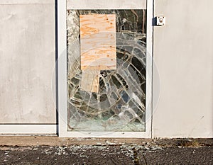 Close up of a broken window