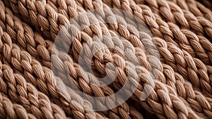 Close-up of brown braided rope, Selective focus