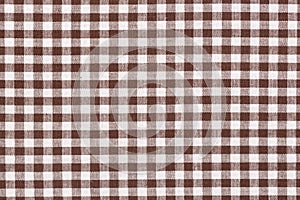 Brown checkered fabric, tablecloth texture. High quality texture in extremely high resolution.