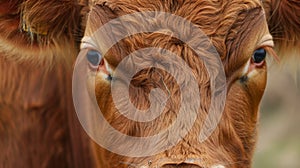 Close Up of a Brown Cows Face