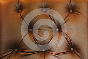 Close up of brown leather background or texture sofa