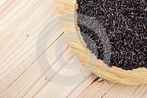 Close-up brown rice or riceberry organic food