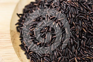 Close-up brown rice or riceberry organic food