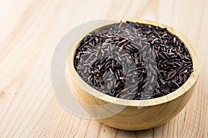 Close-up brown rice or riceberry organic food