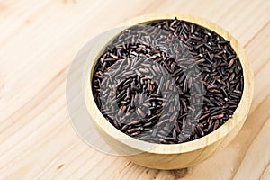 Close-up brown rice or riceberry organic food