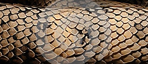 Close up of Brown snake skin with intricate scales pattern