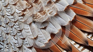 Close-up of Brown and White Bird Feathers