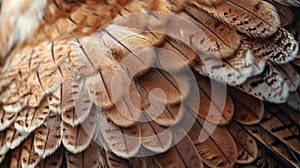 Close-up of Brown and White Bird Feathers