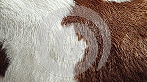 Close-up of a Brown and White Cow Hide with a Patchy Pattern