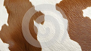 Close-up of brown and white cow hide texture pattern